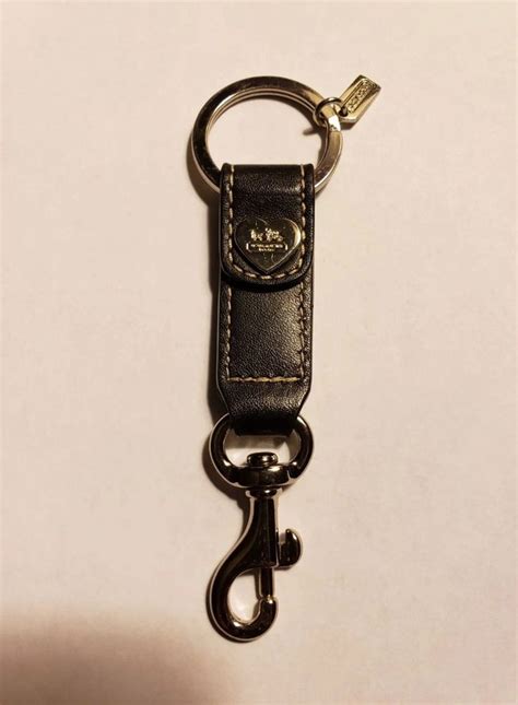 coach leather key ring|coach picture keychain for men.